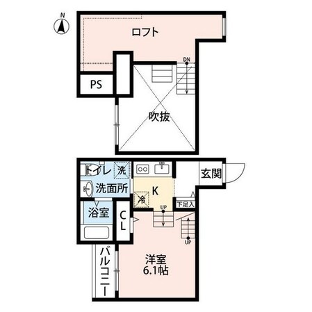 賀茂駅 徒歩5分 2階の物件間取画像